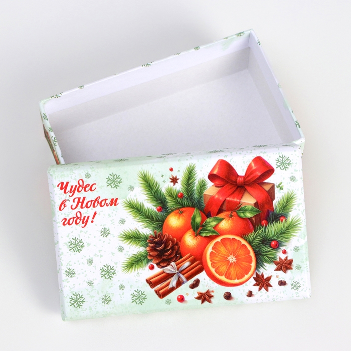 Набор подарочных новогодних коробок 10 в 1 Набор подарочных новогодних коробок 10 в 1 "Мандариновое счастье", 32,5 х 20 х 12,5 - 12 х 7 х 4 см. Новый год