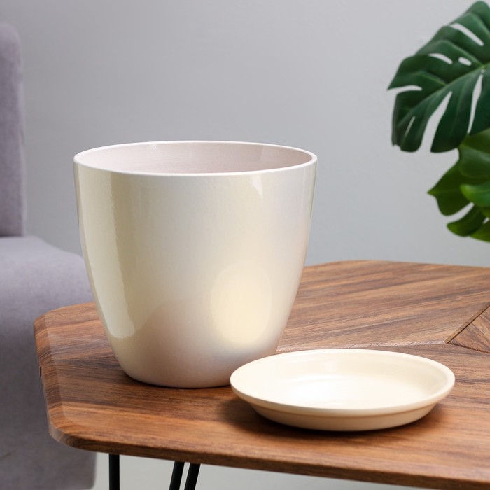 Набор горшков Набор горшков "Глянец бутон" жемчуг, 4 предмета 1 / 2 / 3,8 / 5,4 л