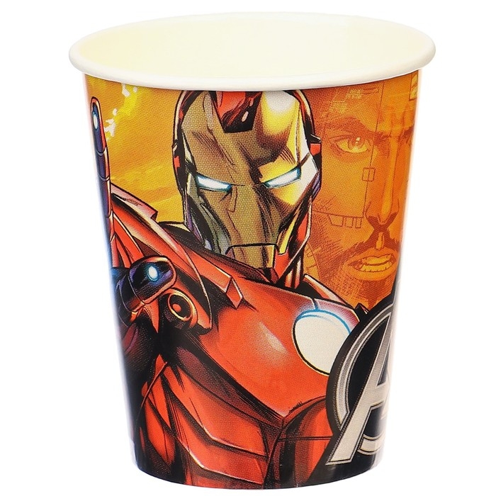 Стакан одноразовый бумажный Стакан одноразовый бумажный "С Днем Рождения!", 250 мл, 6 штук, Мстители