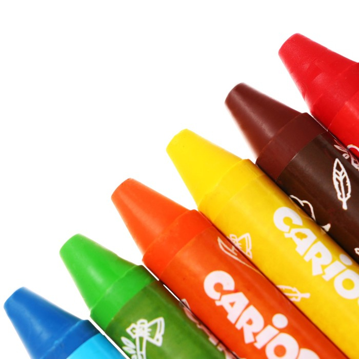 Мелки восковые 8 цветов, Carioca Мелки восковые 8 цветов, Carioca "Baby", супермягкие, большой корпус облегчающий захват, для малышей