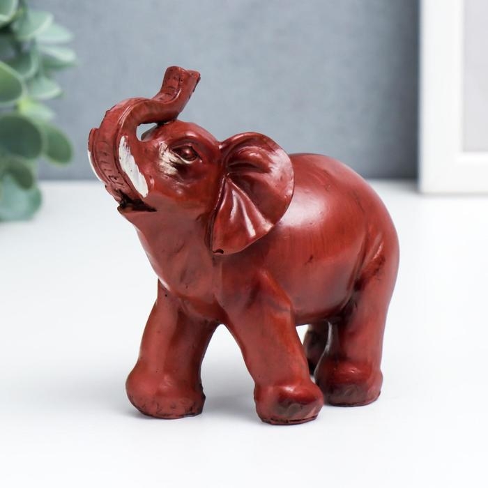 Сувенир полистоун под красное дерево набор 7 шт Сувенир полистоун под красное дерево набор 7 шт "Стадо слонов" 9;7,5;7;6,5;5,3, 4,8,4 см