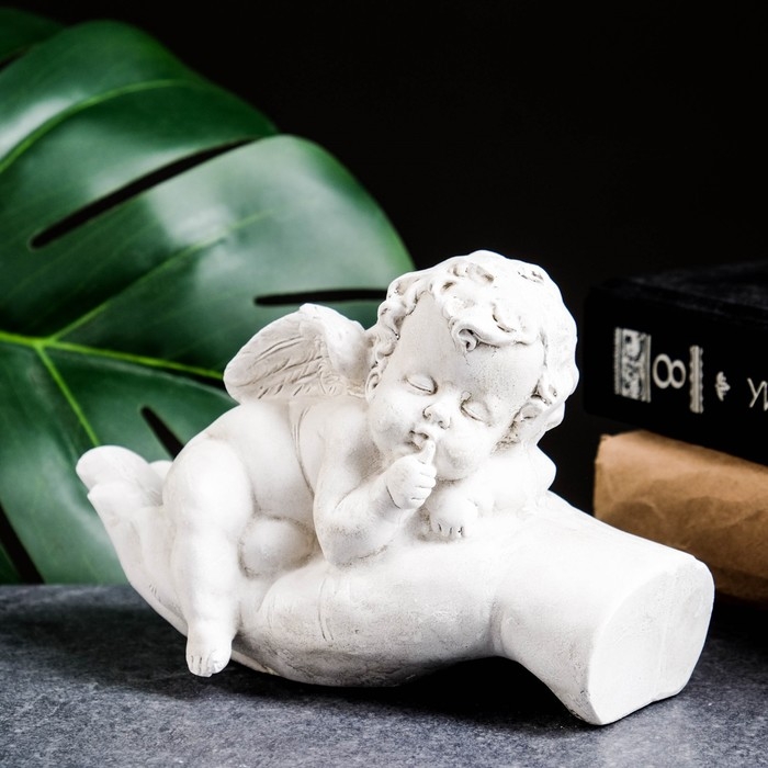 Фигура  Фигура "Ангелочек на ладони спит" состаренный, 16х10х8см