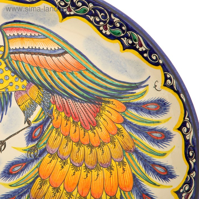 Ляган Риштанская Керамика  Ляган Риштанская Керамика "Жар-птица", 36 см, микс