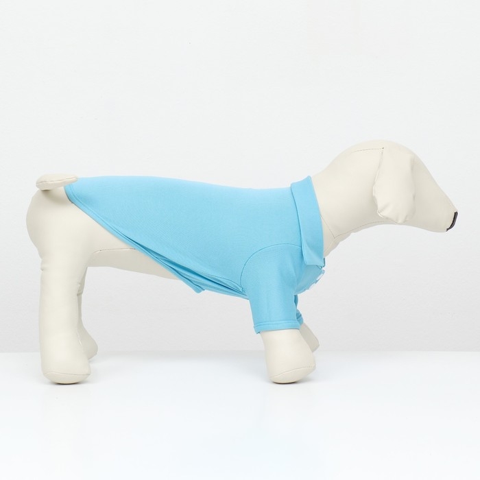 Футболка-поло для животных, XS (ДС 20, ОГ 30, ОШ 21 см), голубая Футболка-поло для животных, XS (ДС 20, ОГ 30, ОШ 21 см), голубая
