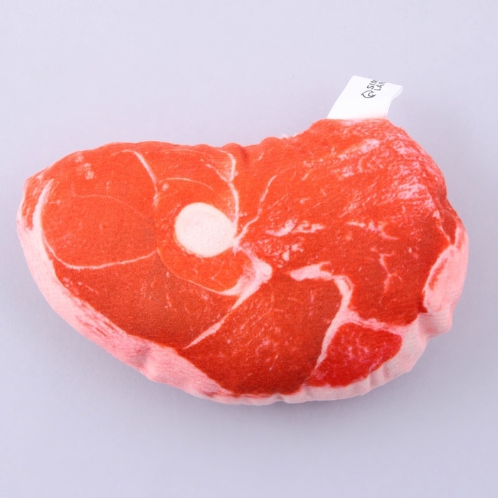 Игрушка для собак с пищалкой «Стейк» из текстиля, 13 х 10 см Игрушка для собак с пищалкой «Стейк» из текстиля, 13 х 10 см