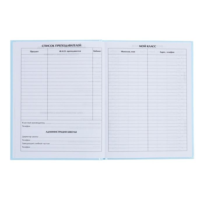 Дневник универсальный для 1-11 классов, Дневник универсальный для 1-11 классов, "Голубой", твердая обложка 7БЦ, глянцевая ламинация, 40 листов