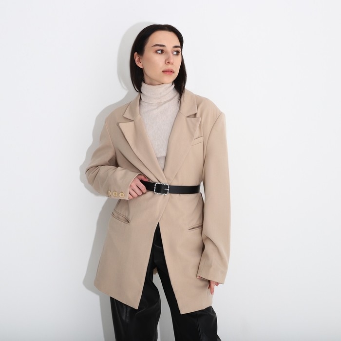 Ремень женский, ширина 3 см, винт, пряжка металл, цвет чёрный