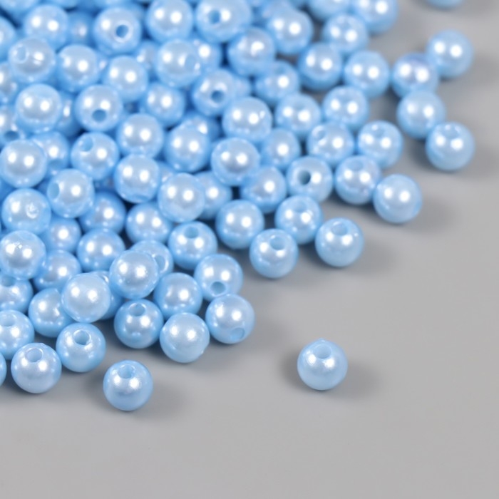 Набор бусин Набор бусин "Жемчуг" d 6 мм, 250 гр, нежно-голубой