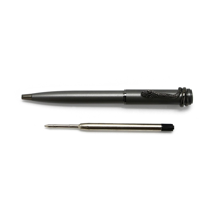 Ручка шариковая чёрная паста 1.0 мм, металл с поворотным механизмом «Змея»