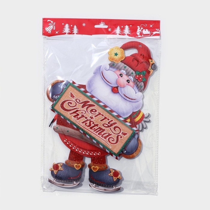 Декоративное украшение (подвеска)  Декоративное украшение (подвеска) "Дедушка мороз на коньках" 33,5х24,5 см