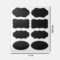 Меловые ценники «Овал» самоклеящиеся, цвет чёрный, набор 5 листов 3,5×5 см