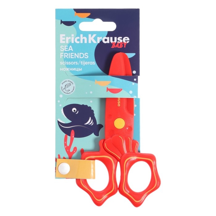 Ножницы детские 12 см, ErichKrause Sea Friends, пластик, МИКС (цена за 1 штуку) Ножницы детские 12 см, ErichKrause Sea Friends, пластик, МИКС (цена за 1 штуку)