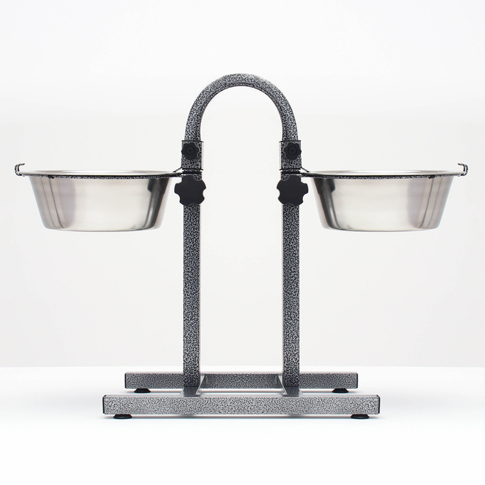 Регулируемая разноуровневая подставка 40 см с 2 мисками по 2,8 л