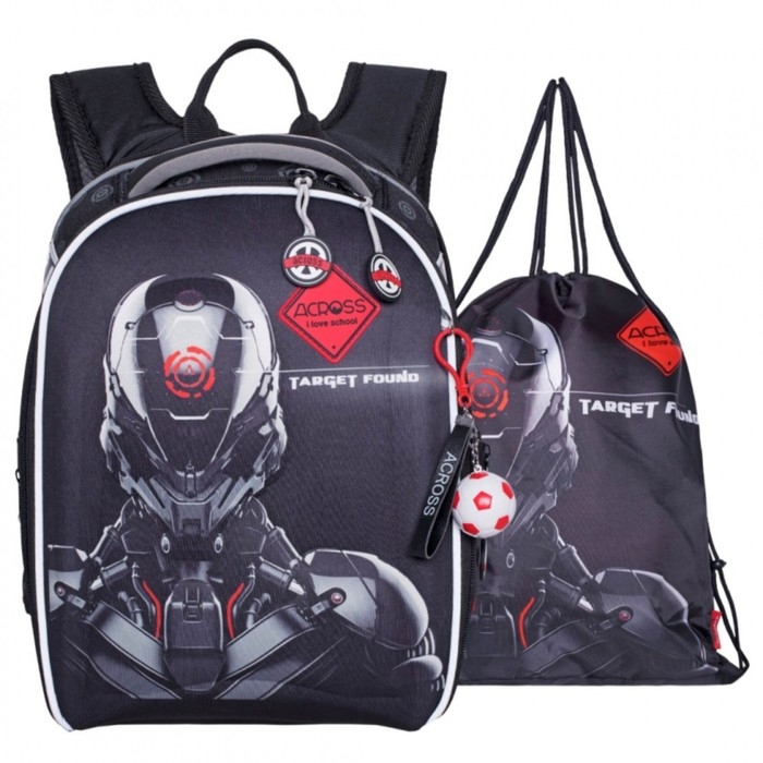 Рюкзак каркасный 35 х 26 х 14 см, Across 490, наполнение: мешок, серый 23-490-5 Рюкзак каркасный 35 х 26 х 14 см, Across 490, наполнение: мешок, серый 23-490-5