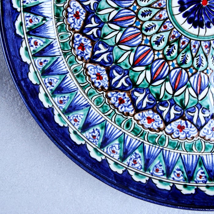 Ляган Риштанская Керамика  Ляган Риштанская Керамика "Узоры", 28 см, синий