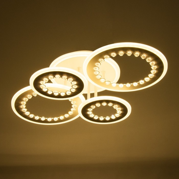 Люстра с ПДУ Люстра с ПДУ "Рафаэль" LED 150Вт 3000-6000Вт RGB белый 58,5х38,5х12,5см BayerLux