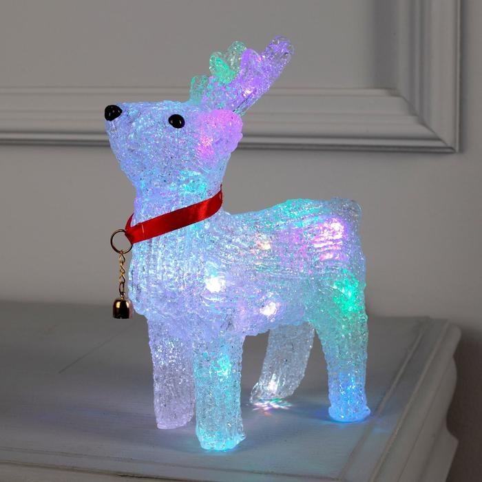 Светодиодная фигура «Олень с колокольчиком» 15 × 23 × 8 см, акрил, 12 LED, батарейки ААх2 (не в комплекте), свечение мульти (RGB) Светодиодная фигура «Олень с колокольчиком» 15 × 23 × 8 см, акрил, 12 LED, батарейки ААх2 (не в комплекте), свечение мульти (RGB)