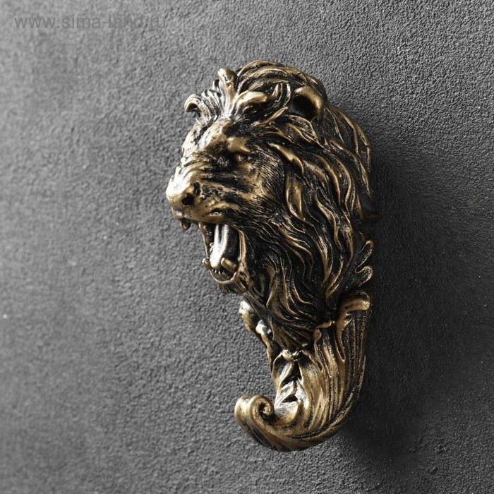 Крючок фигурный Крючок фигурный "Лев" бронза 6х6х12см