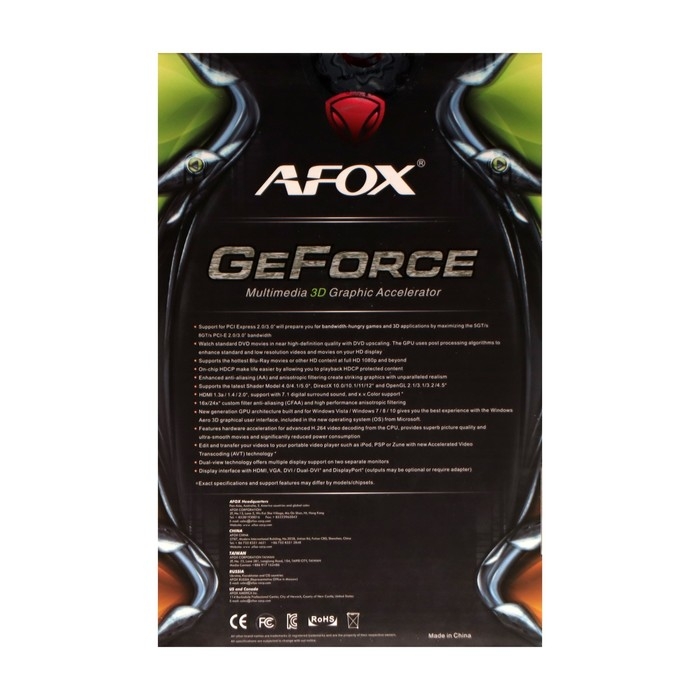 Видеокарта Afox GT740 LP Single Fan, 2Гб, 128bit, GDDR5, DVI, HDMI, VGA, HDCP Видеокарта Afox GT740 LP Single Fan, 2Гб, 128bit, GDDR5, DVI, HDMI, VGA, HDCP