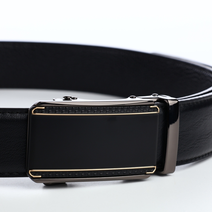 Ремень мужской, ширина 3,6 см, винт, пряжка автомат, цвет чёрный