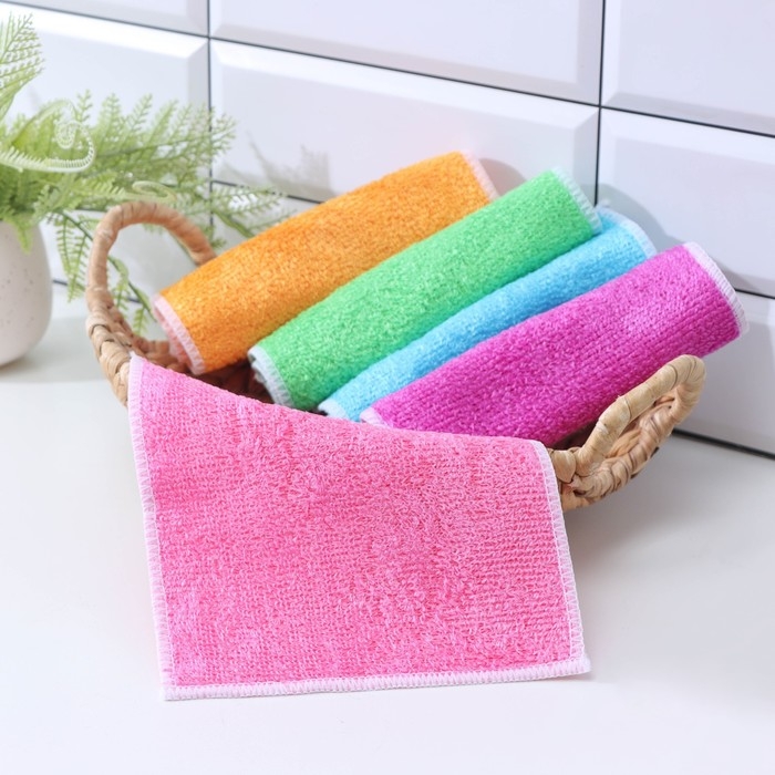 Салфетка для уборки Доляна, волокно бамбука, 23×18 см, цвет МИКС Салфетка для уборки Доляна, волокно бамбука, 23×18 см, цвет МИКС