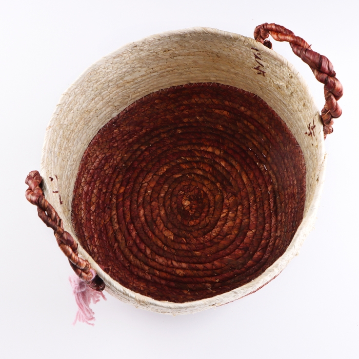 Корзина для хранения Корзина для хранения "Аргентина", с ручками, 30 х 25 х 24,5 см, натуральный, бордовый