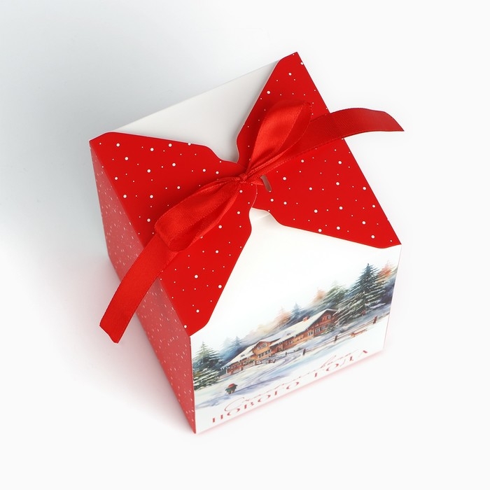 Коробка подарочная новогодняя складная «Счастливого Нового года», 12 х 18 х 12 см, Новый год Коробка подарочная новогодняя складная «Счастливого Нового года», 12 х 18 х 12 см, Новый год