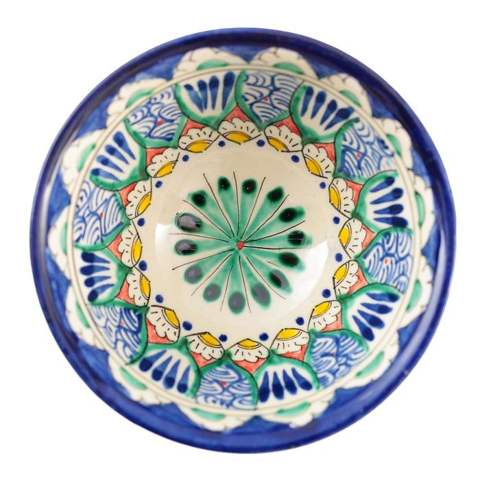 Пиала чайная Риштанская керамика  Пиала чайная Риштанская керамика "Цветы" большая, 11 см, микс