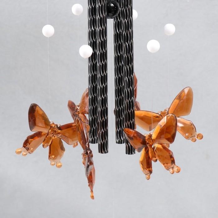 Музыка ветра металл Музыка ветра металл "Бабочки" 4 трубочки 7 бабочек 59 см