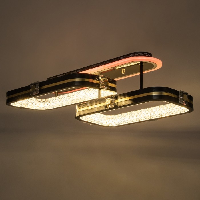 Люстра с ПДУ Люстра с ПДУ "Тильда" 2хLED 88Вт 3000-6000К RGB черный золотой 60х35х16см