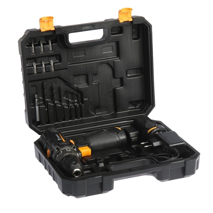 Дрель-шуруповерт DEKO GCD12DU3 SET3, 12 В, 2х1.5 Ач,  Li-lon, 32 Нм + оснастка 13 пр.