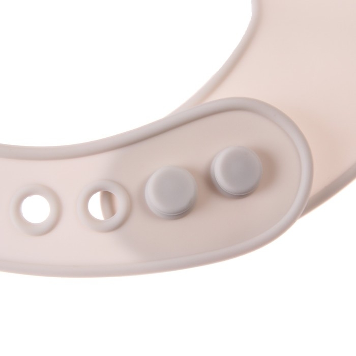 Нагрудник силиконовый, на кнопках, с карманом «Кит», цвет серый/белый Нагрудник силиконовый, на кнопках, с карманом «Кит», цвет серый/белый