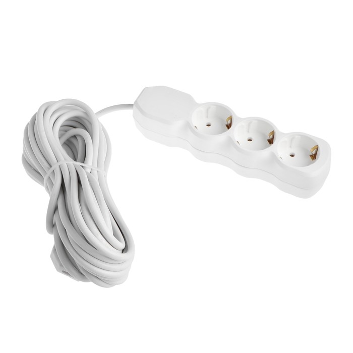 Удлинитель Luazon Lighting ECO, 3 розетки, 10 м, 16 А, 3500 Вт, ПВС 3х1 мм2, с з/к Удлинитель Luazon Lighting ECO, 3 розетки, 10 м, 16 А, 3500 Вт, ПВС 3х1 мм2, с з/к