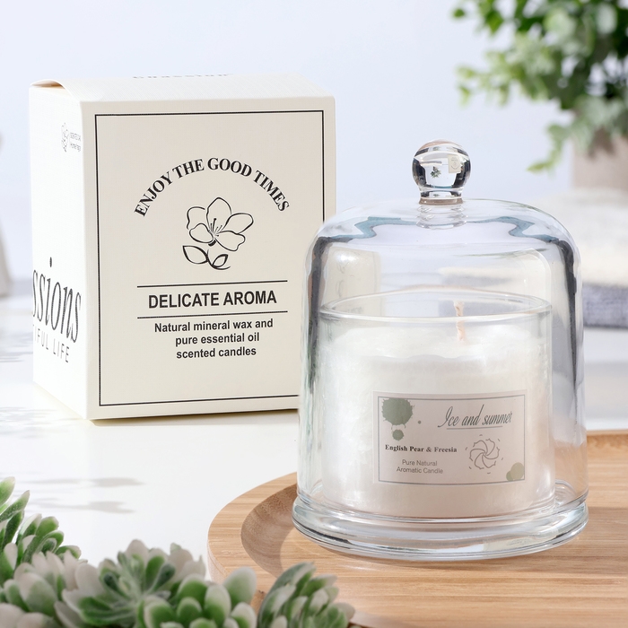 Свеча ароматическая в банке  Свеча ароматическая в банке "Dome", английская груша и фрезия