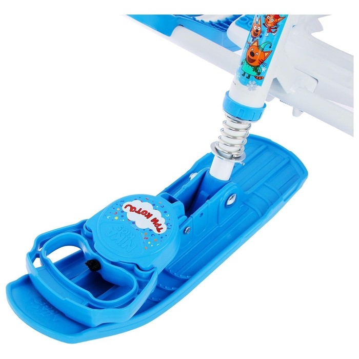 Снегокат «Тимка спорт 4-1 Три кота», ТС4-1/ТК, со спинкой и ремнём безопасности, цвет голубой/белый Снегокат «Тимка спорт 4-1 Три кота», ТС4-1/ТК, со спинкой и ремнём безопасности, цвет голубой/белый