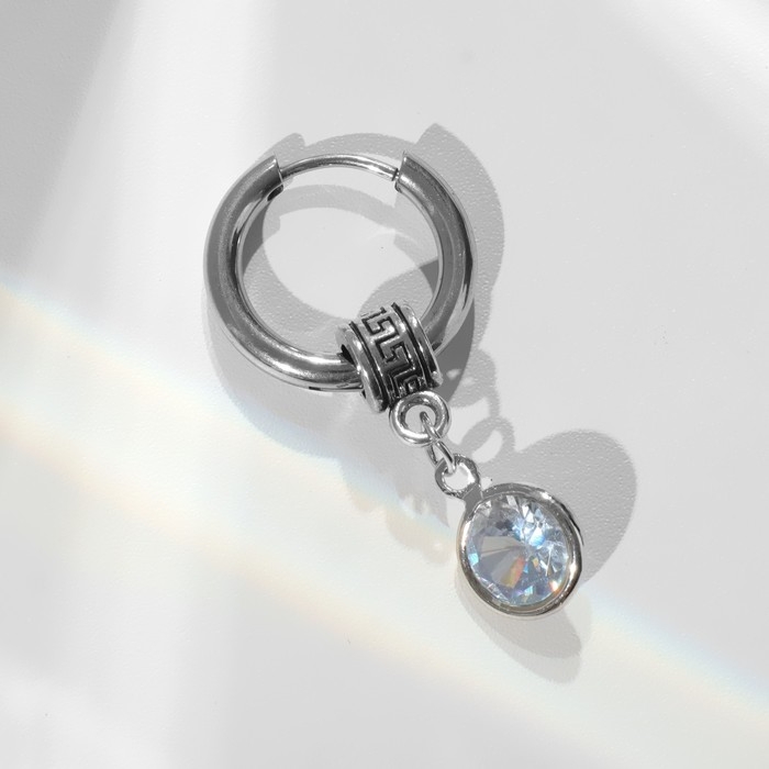 Пирсинг в ухо «Кольцо» стразинка, d=12 мм, цвет белый в серебре Пирсинг в ухо «Кольцо» стразинка, d=12 мм, цвет белый в серебре