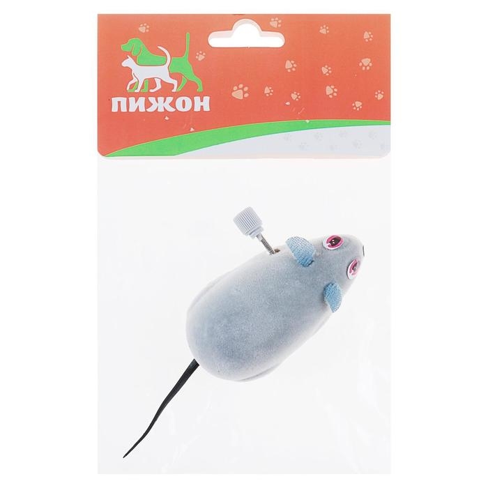 Мышь заводная, 7 см, серая Мышь заводная, 7 см, серая