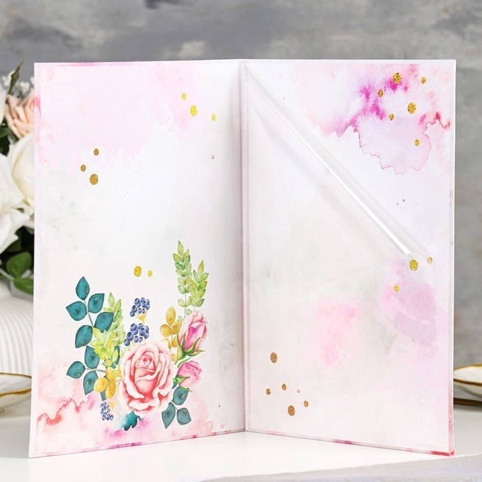 Свидетельство о заключении брака Свидетельство о заключении брака "Цветение" софт тач, тиснение, розы, 31х22,5 см