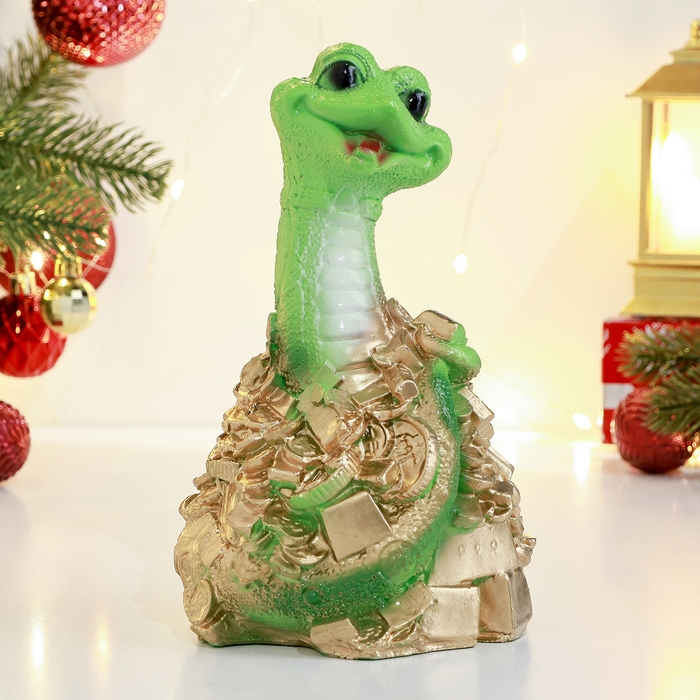 Копилка Копилка "Змея веселая" 20х12см, зеленая