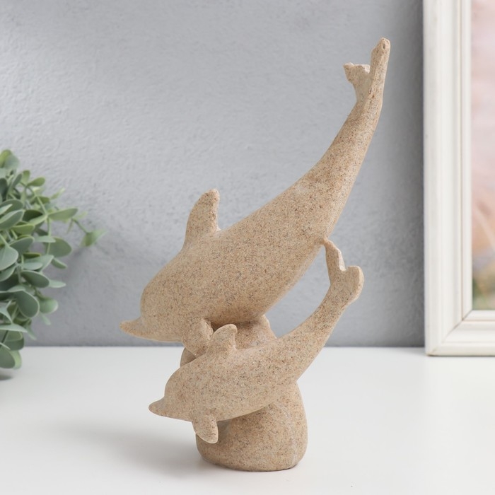 Сувенир полистоун Сувенир полистоун "Два дельфина" песочный 8х19х22 см