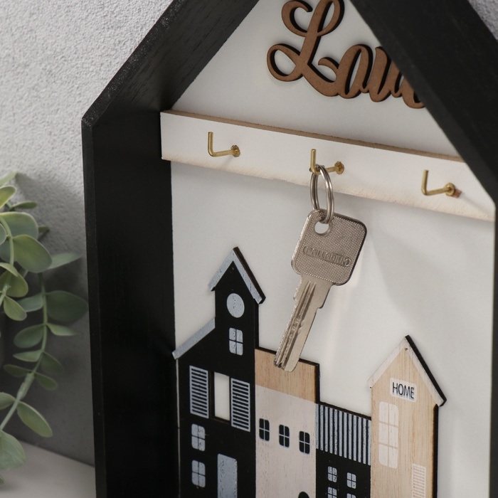 Крючки декоративные дерево Крючки декоративные дерево "Домики в домике" 5х20х28 см