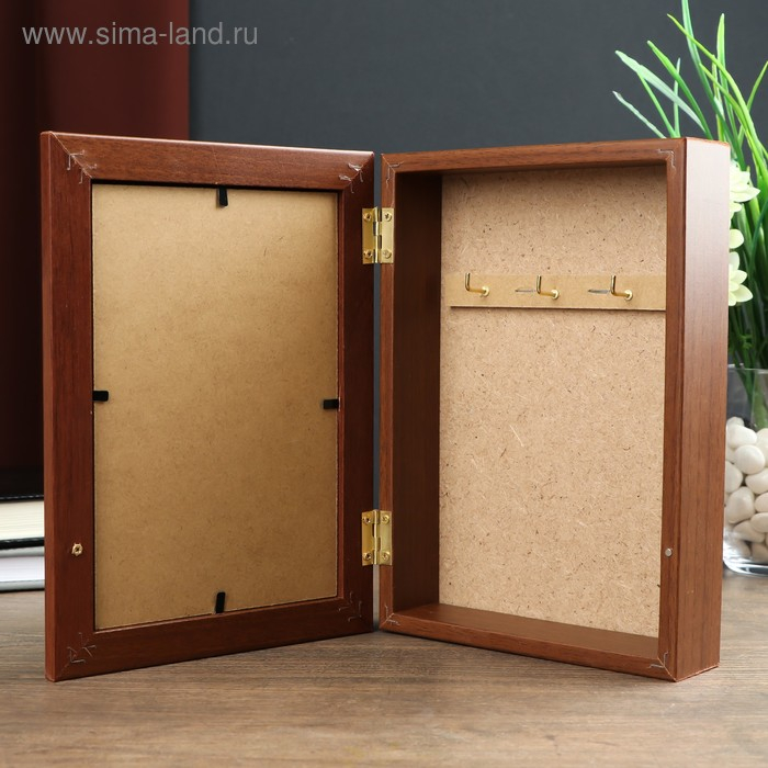 Ключница Ключница "Окно с лавандой" 15х21 см орех