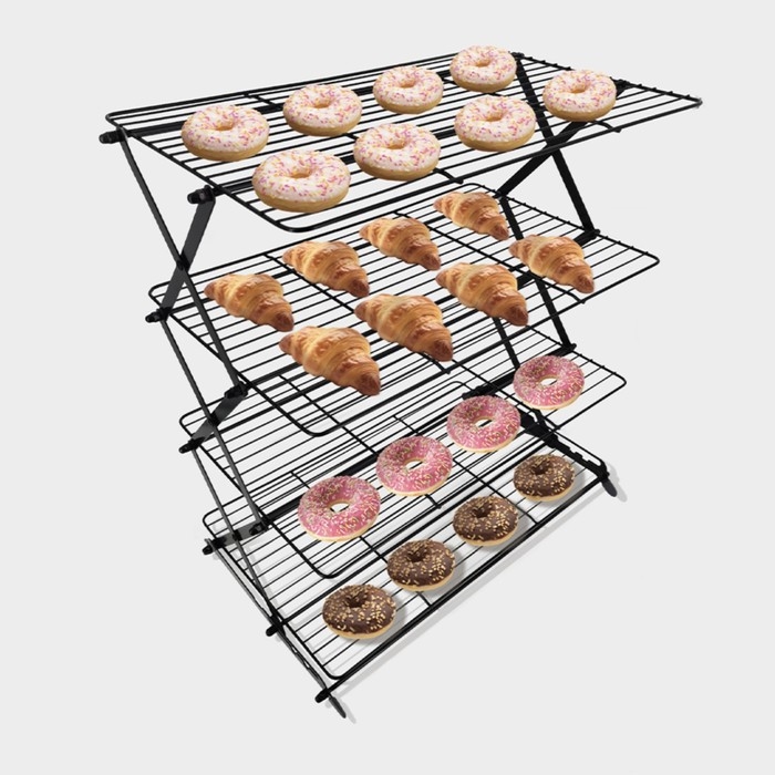 Решётка для глазирования и остывания кондитерских изделий, 4 яруса, 43,5×25,5×8 см, цвет чёрный Решётка для глазирования и остывания кондитерских изделий, 4 яруса, 43,5×25,5×8 см, цвет чёрный