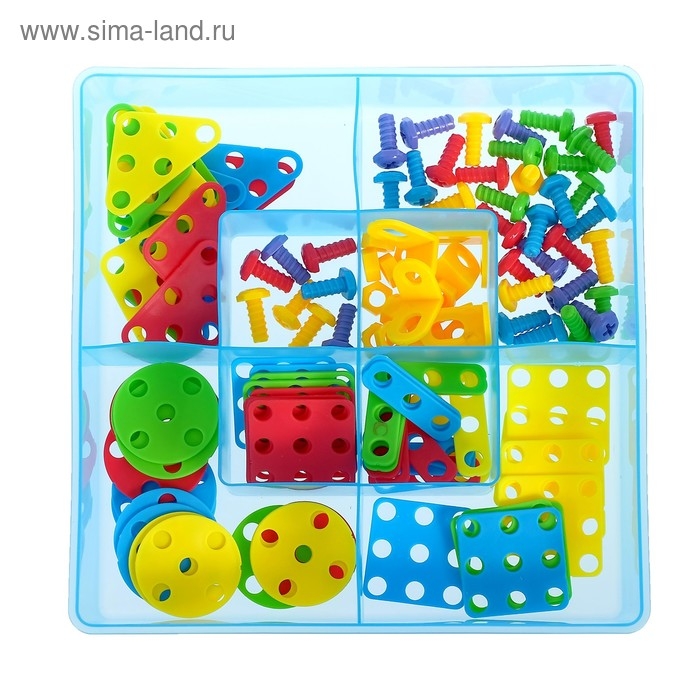 Конструктор с болтовым соединением «Забавные фигуры», с отвёрткой и ключом, 129 деталей Конструктор с болтовым соединением «Забавные фигуры», с отвёрткой и ключом, 129 деталей