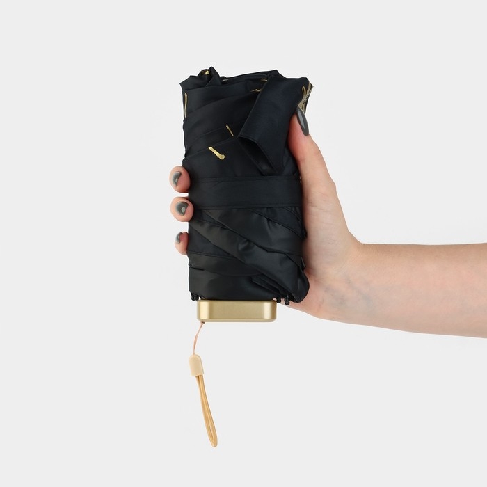 Зонт женский «Чёрное золото», 6 спиц, складывается в размер телефона. Зонт женский «Чёрное золото», 6 спиц, складывается в размер телефона.