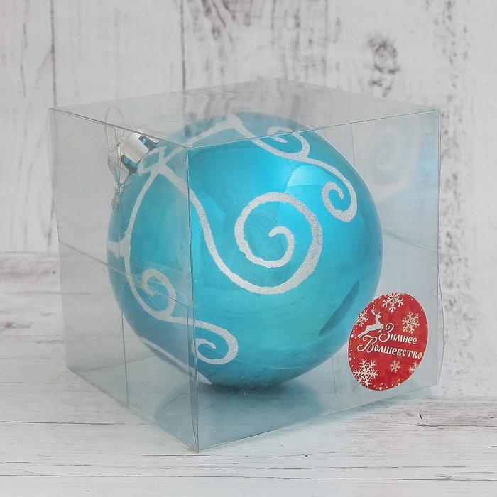 Шар пластик d-12 см Шар пластик d-12 см "Расписной узор" голубой