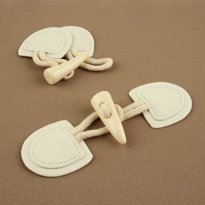 Застёжка-клевант 16 × 5 см, 2 шт, цвет молочный Застёжка-клевант 16 × 5 см, 2 шт, цвет молочный