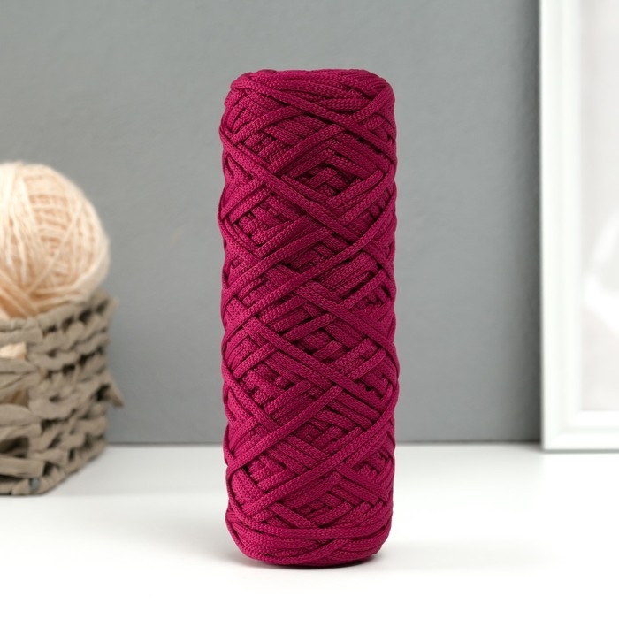 Шнур для вязания 100% полиэфир, ширина 3 мм 100м (слива) Шнур для вязания 100% полиэфир, ширина 3 мм 100м (слива)