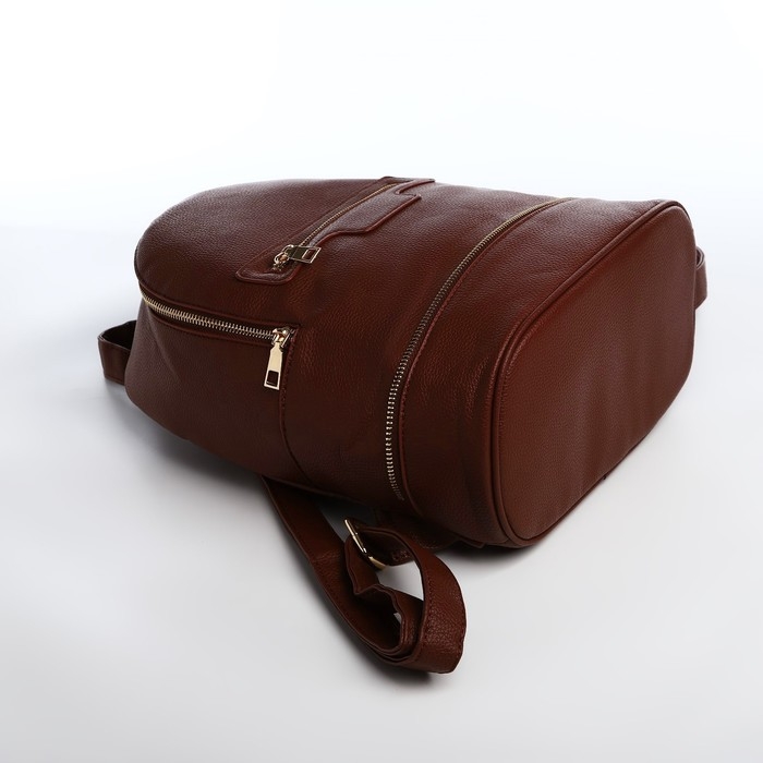 Рюкзак женский из искусственной кожи на молнии, 1 карман, цвет коричневый Рюкзак женский из искусственной кожи на молнии, 1 карман, цвет коричневый