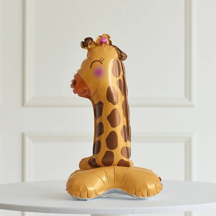 Шар фольгированный 24 Шар фольгированный 24" «Цифра 1» на подставке, жирафик